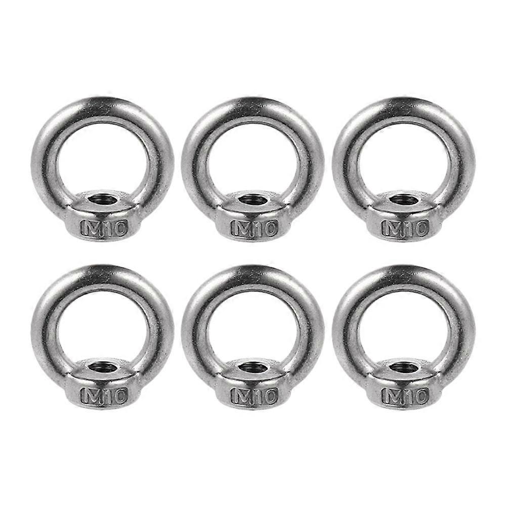 Hardware Nuts Threaded Eye Nut For Shipbuilding Lifting Device Parts Silver 1.6 1.6 0.8in 6Pcs