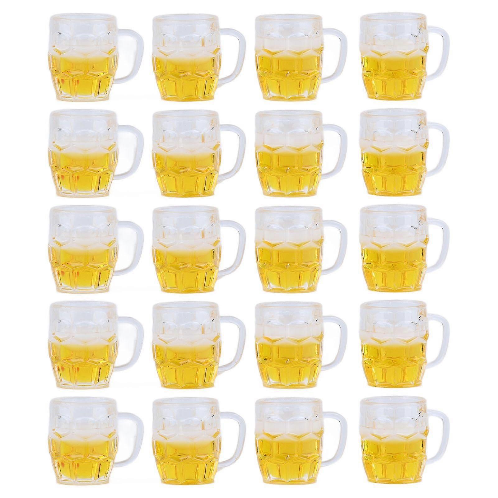 20 Pcs Mini Beer Cups Model Simulation Beer Mugs Model for Mini DIY Crafts Accessories