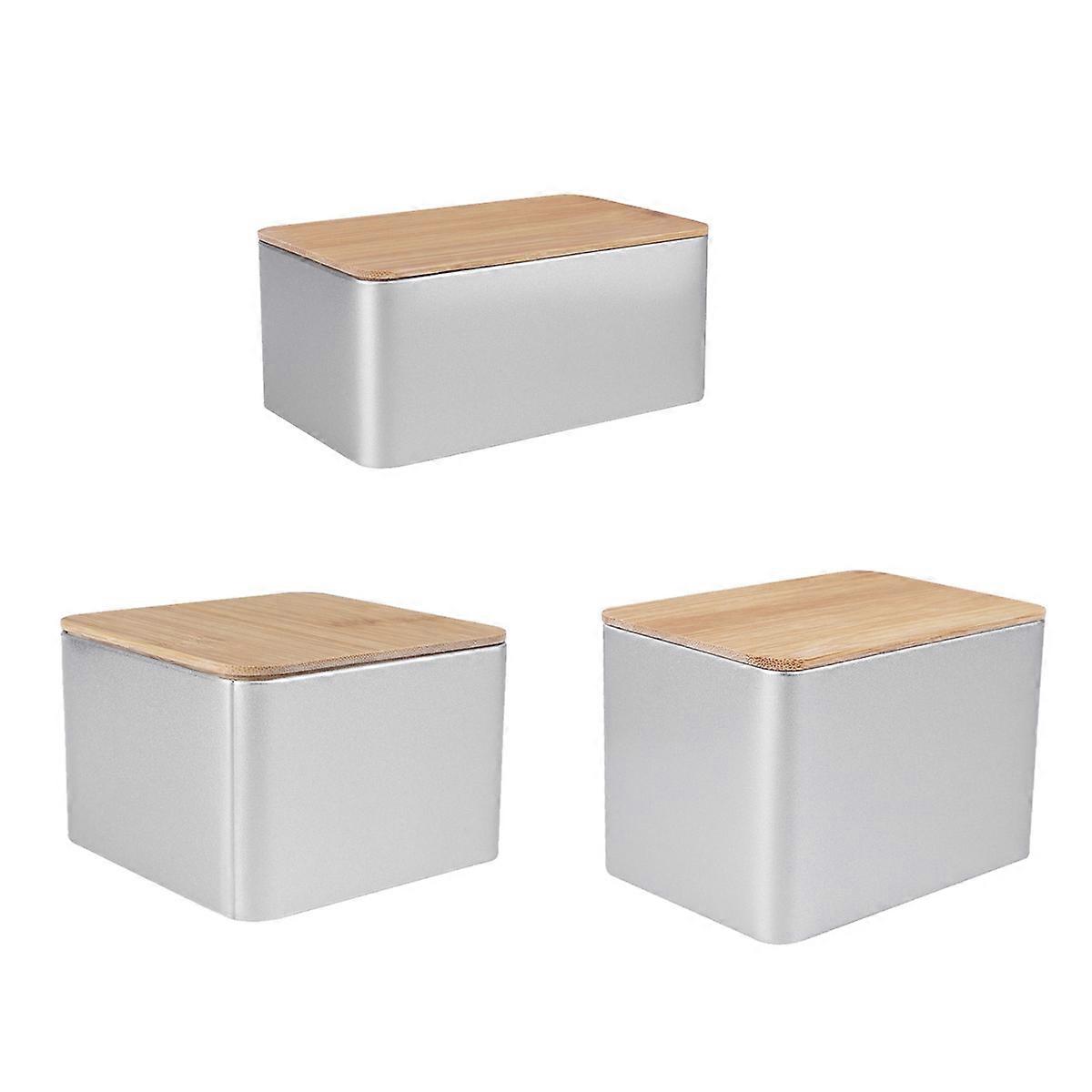 Multi-Functional Storage Container Packaging Box for Storage Use 2Pcs Bamboo