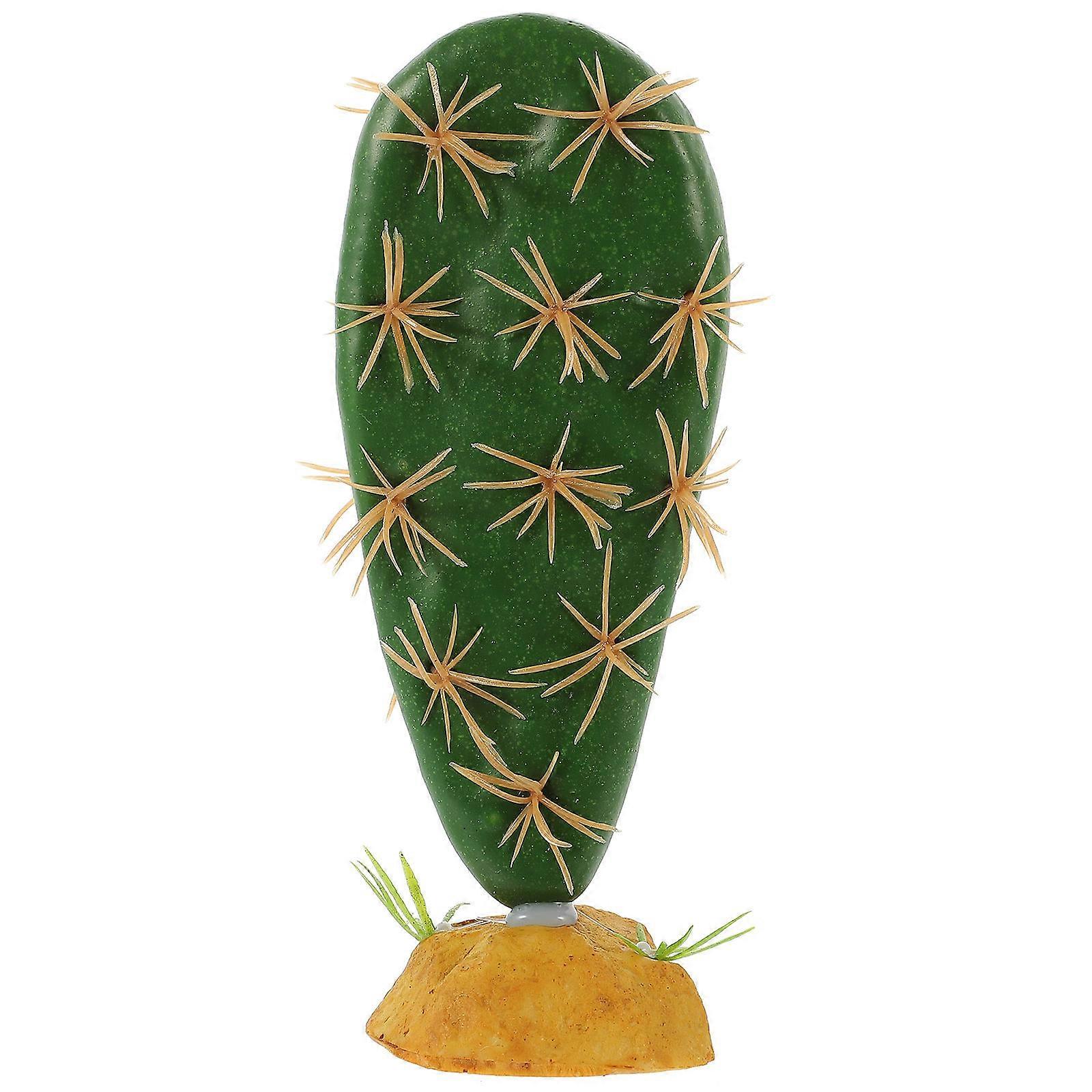 Artificial Reptile Plant for Terrariums & Aquariums – Durable, Non Fading Cactus Decoration for Amphibian and Fish Tank Habitats