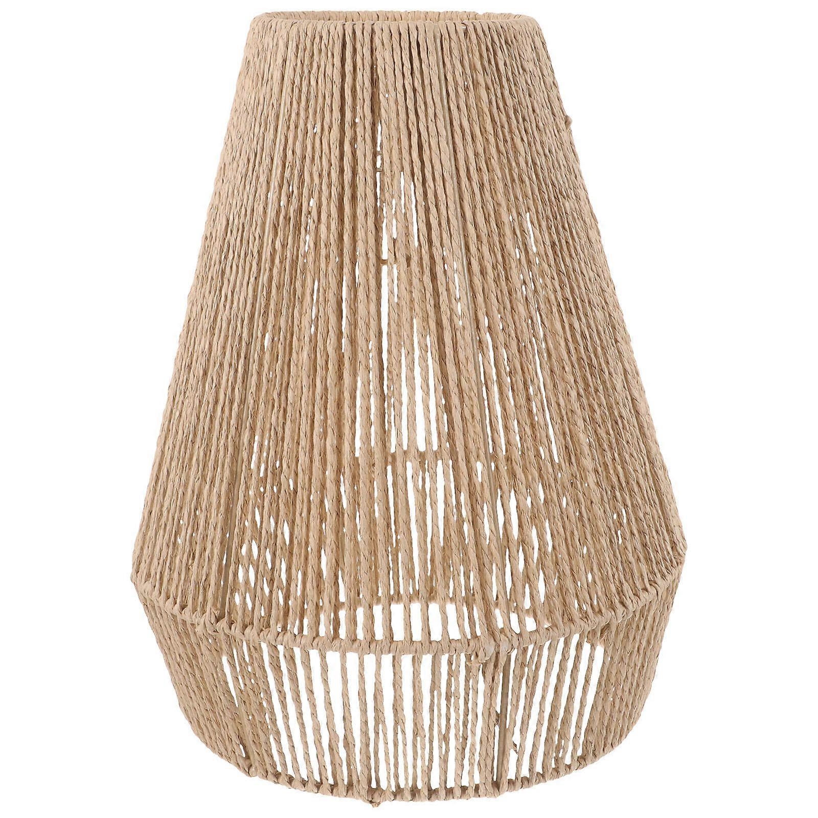Retro Woven Lamp Shade Cover, Paper Rope Pendant Light for Dining Room, Kitchen & Tea Room – Easy Installation, Minimalist Rustic Design