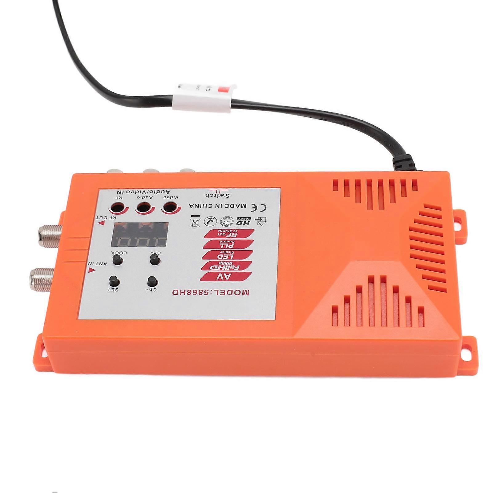 HD Multimedia Interface AV to RF Modulator PAL NTSC HD 1080P Coaxial RF Modulator with Antenna Port Channel Switch 100‑240V EU Plug 