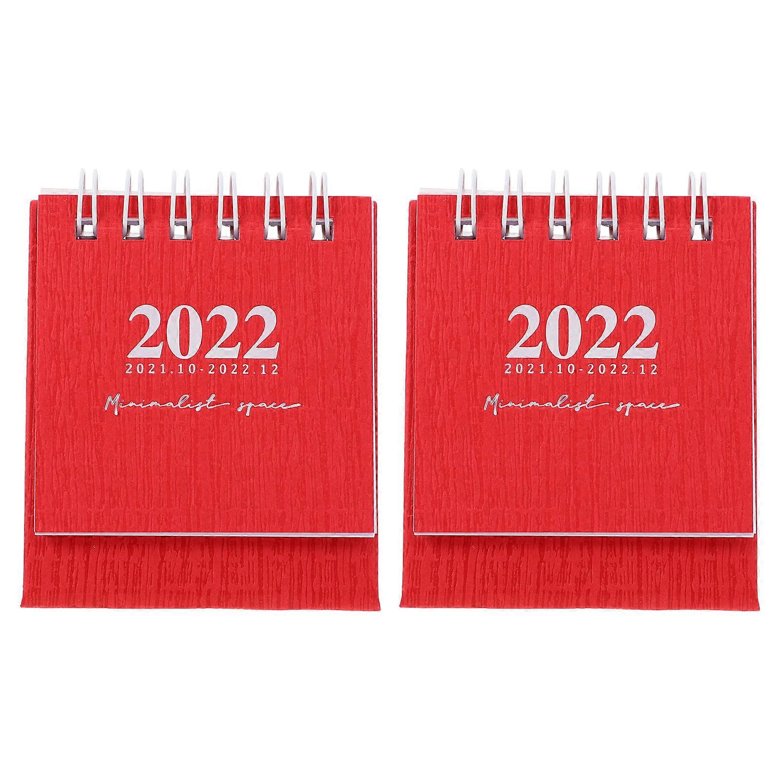 Home Table Calendar Simple Mini Desk Calendars Decorative Adornment .8X6.2CM Planning Tool 2Pcs