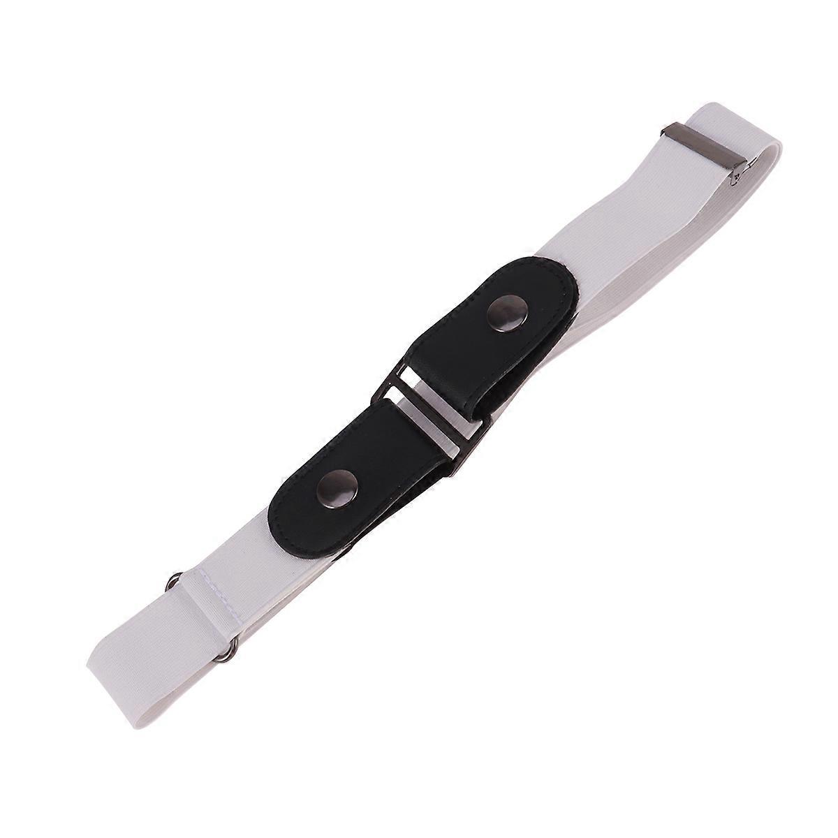 No Buckle Stretch Belt Elastic Waist Accessory for Daily Wear White 54 x 3 x 0.5 Cm 1Pack