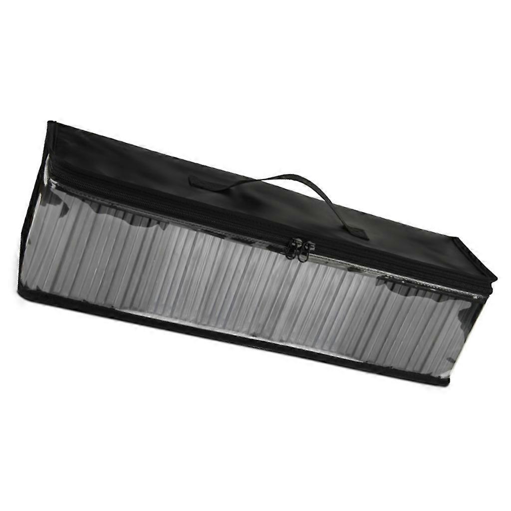 Record Storage Bag Transparent PVC Media Carrying Case Zippers Handle Holds 50 Records Total