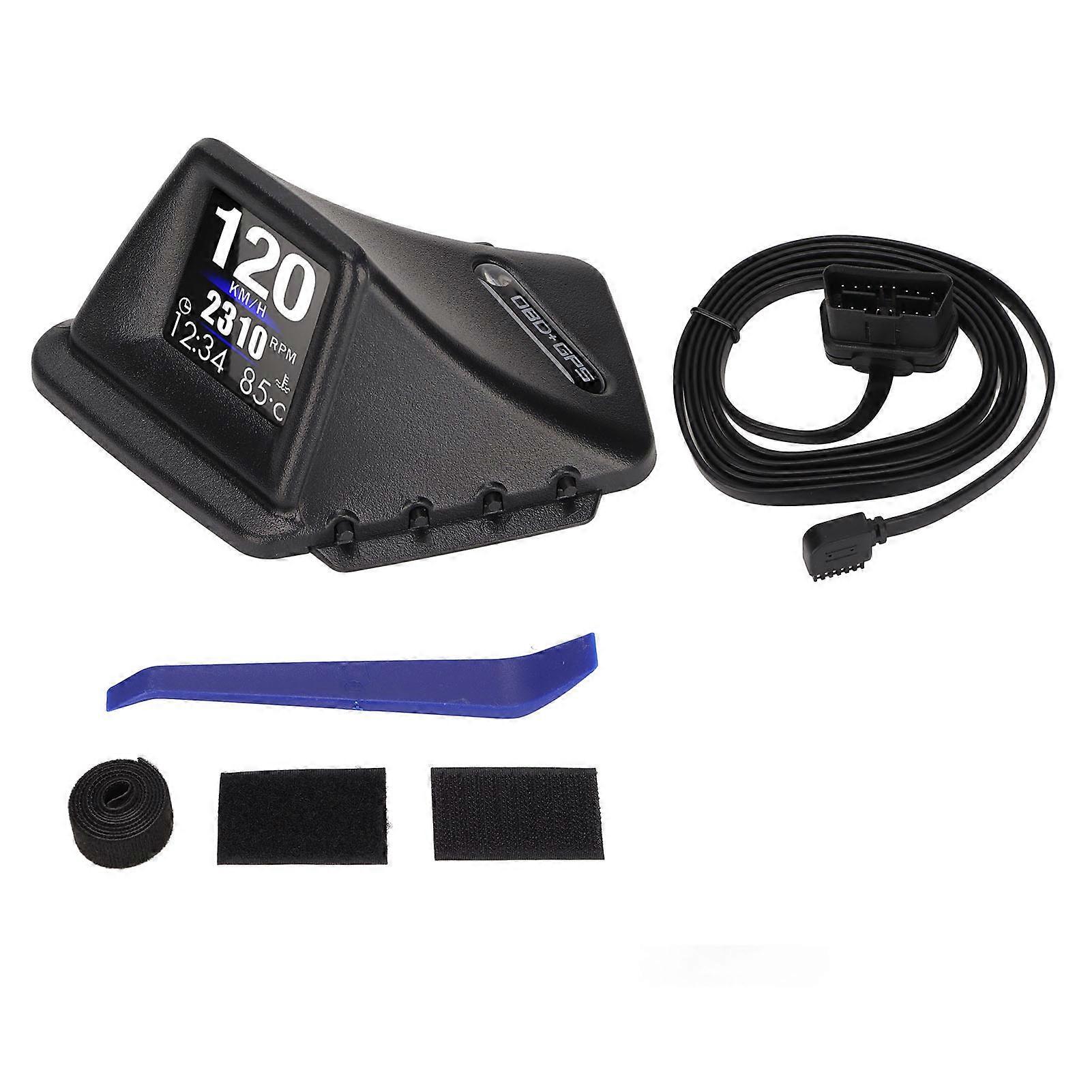 Black Car HUD Display Multifunction Dual Mode OBD GPS HUD Gauge 4 Alarm for Vehicle