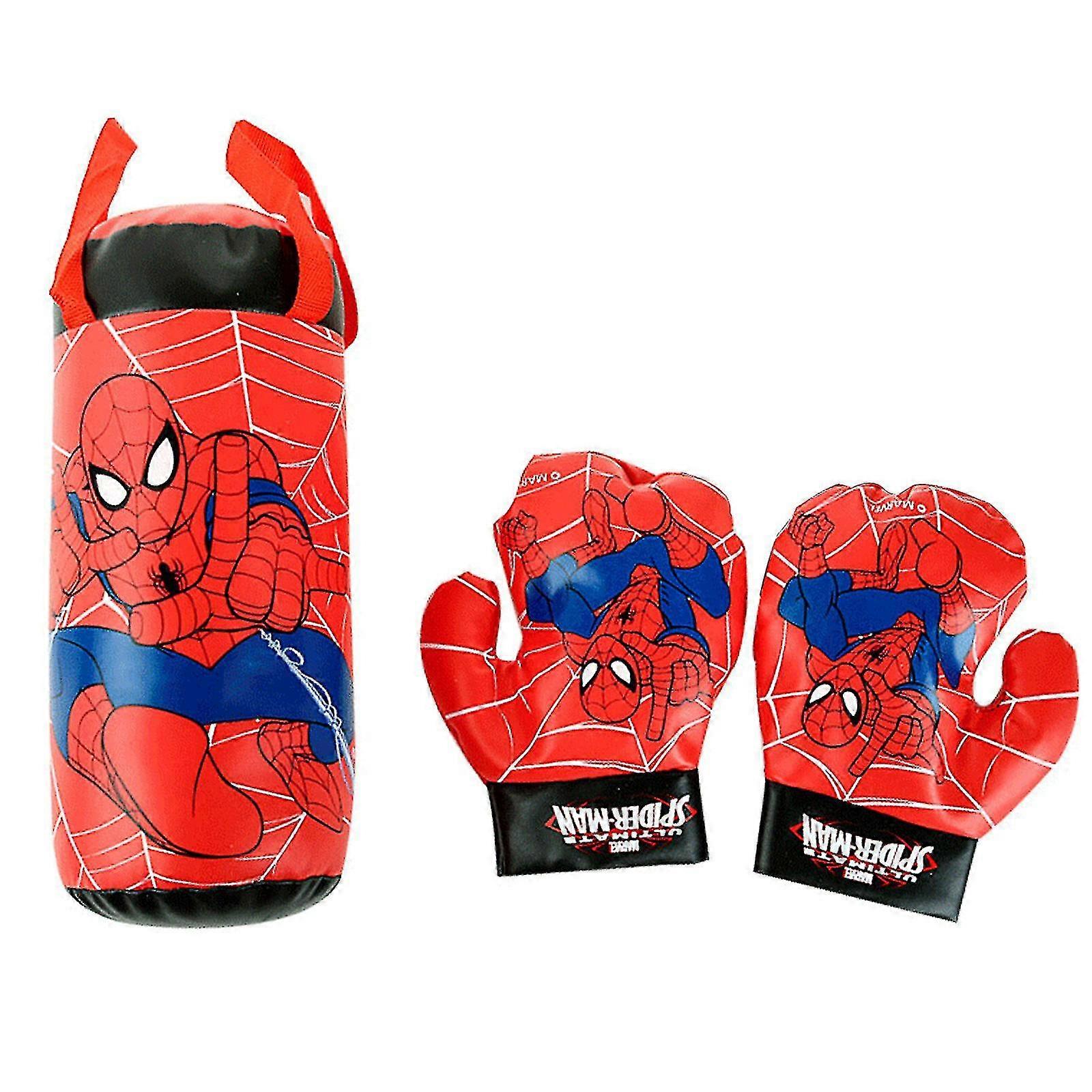 Boxing Gloves for Kids with Punch Bag Spiderman Toys Superhero Spider Man Gloves for Boys Girls