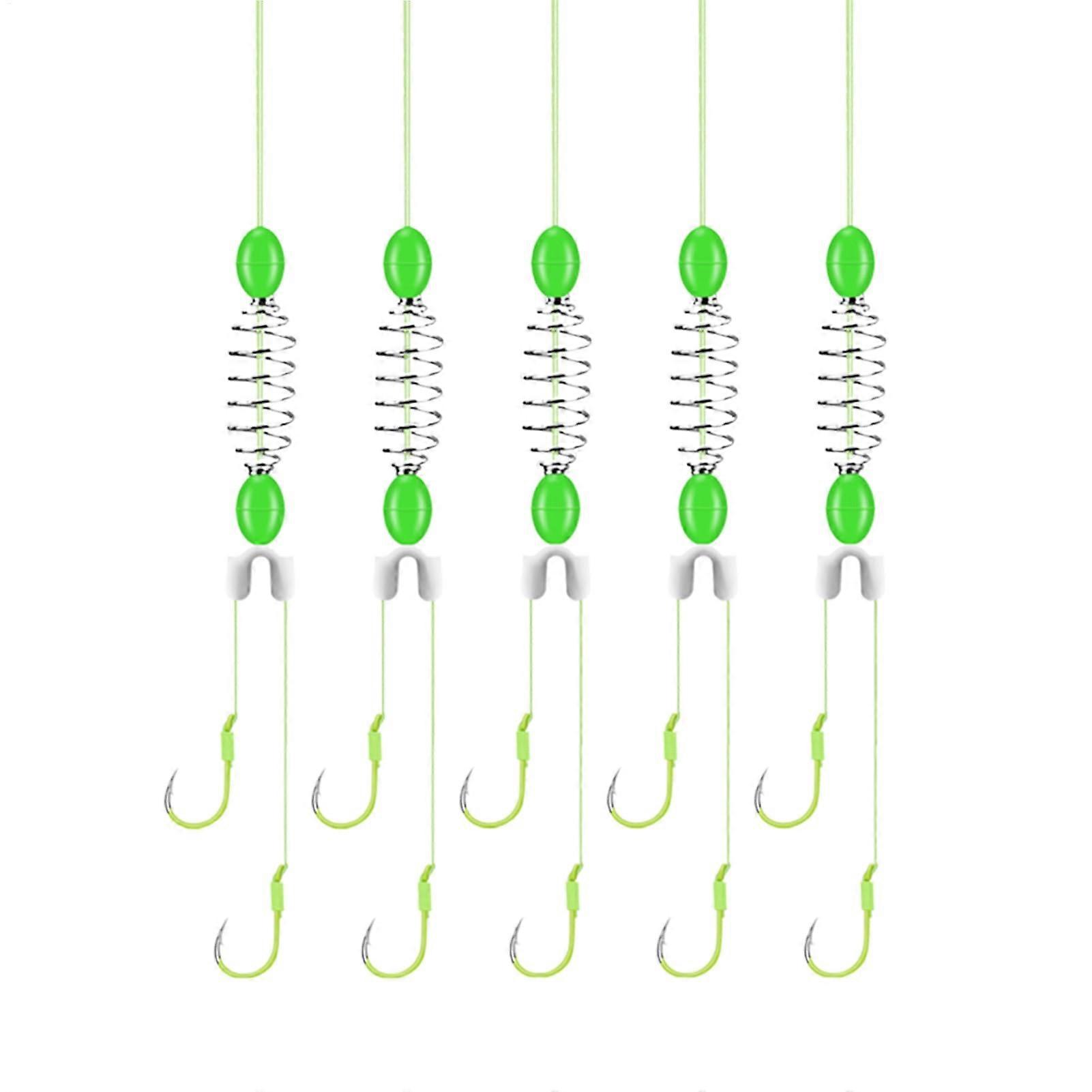 Double hooks fishing hooks replacement hooks for freshwater fishing, hook holder accessories for night fishing improved visibility 10