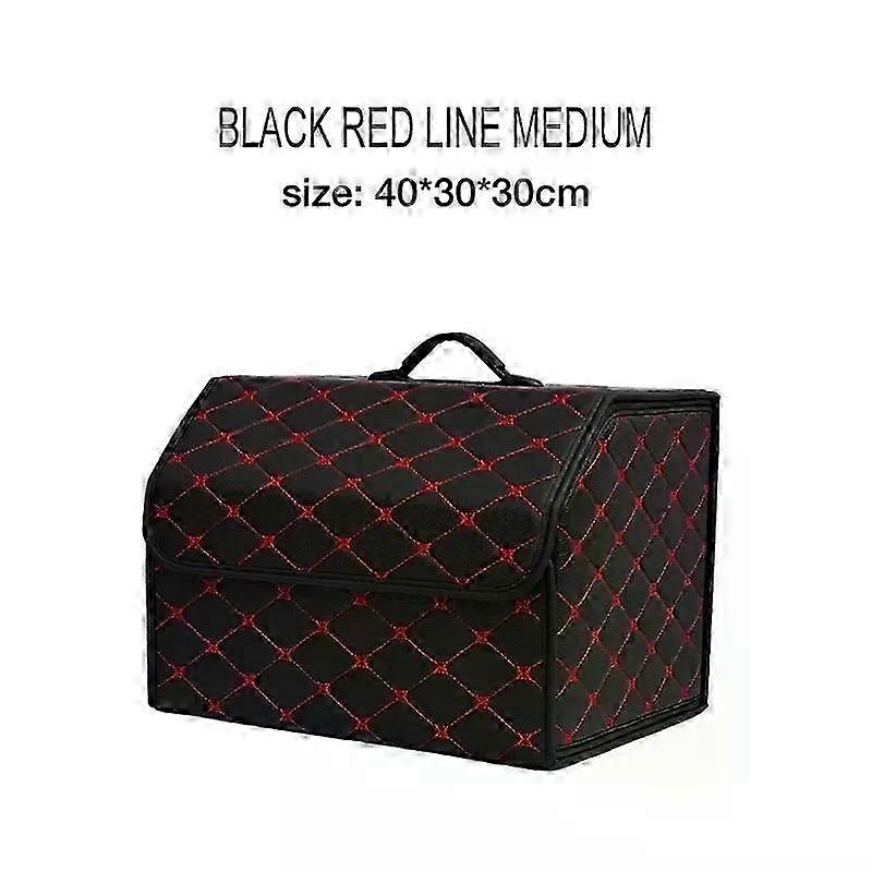 Car Trunk Organizer Box, Large Capacity, Multiuse Storage Bag for Emergency, Leather, Folding, Tidying