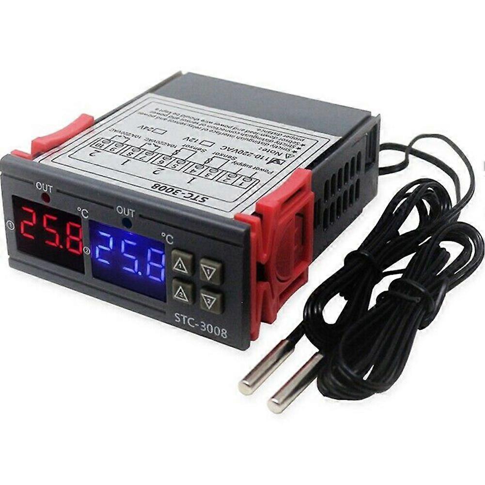 STC-3008 Computer Digital Display Intelligent Dual Control Electronic Thermostat Adjustable Thermostat Switch