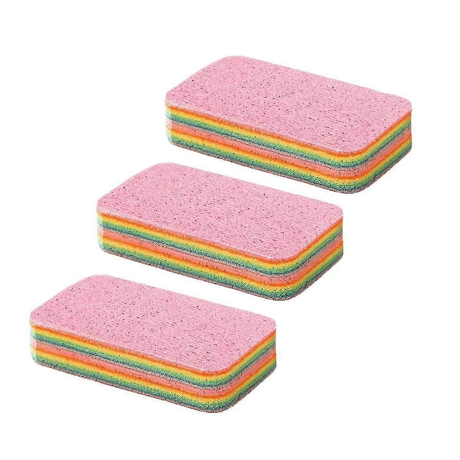 3PCS Layered Microfiber Cleaning Sponge Block, Peelable Microfiber Sponge for Kitchen, Multilayer Sp