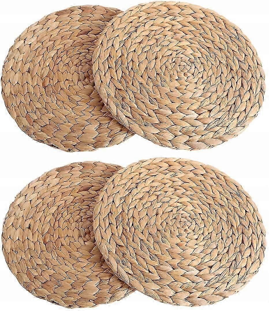 Round Braided Rattan Table Placemats, 30cm X 4
