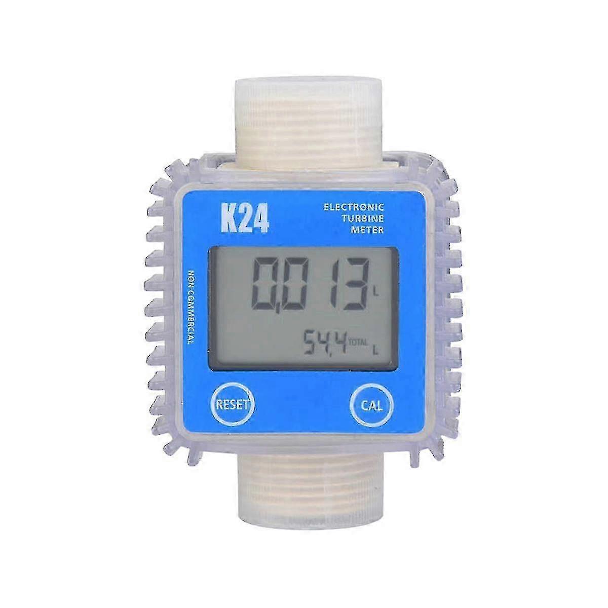 Digital K24 Turbine Oil Fuel Flow Meter Gauge LCD for Chemicals and Liquid Flow Measurement