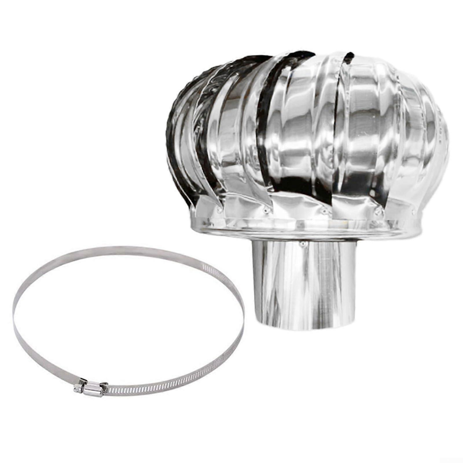 Stainless steel 304 exhaust cap, designed to keep out rain and small animals while promoting airflow.