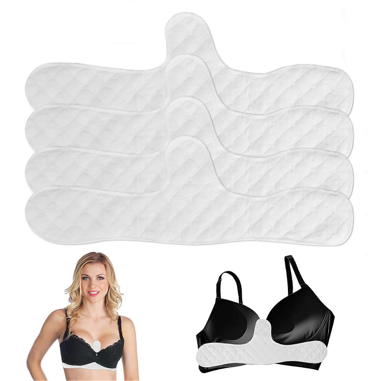 Breathable Anti-Wet Sweat Pads, Under Breast Sweat Absorber Pads, Reusable Cotton Liner Bra Inserts for Sports