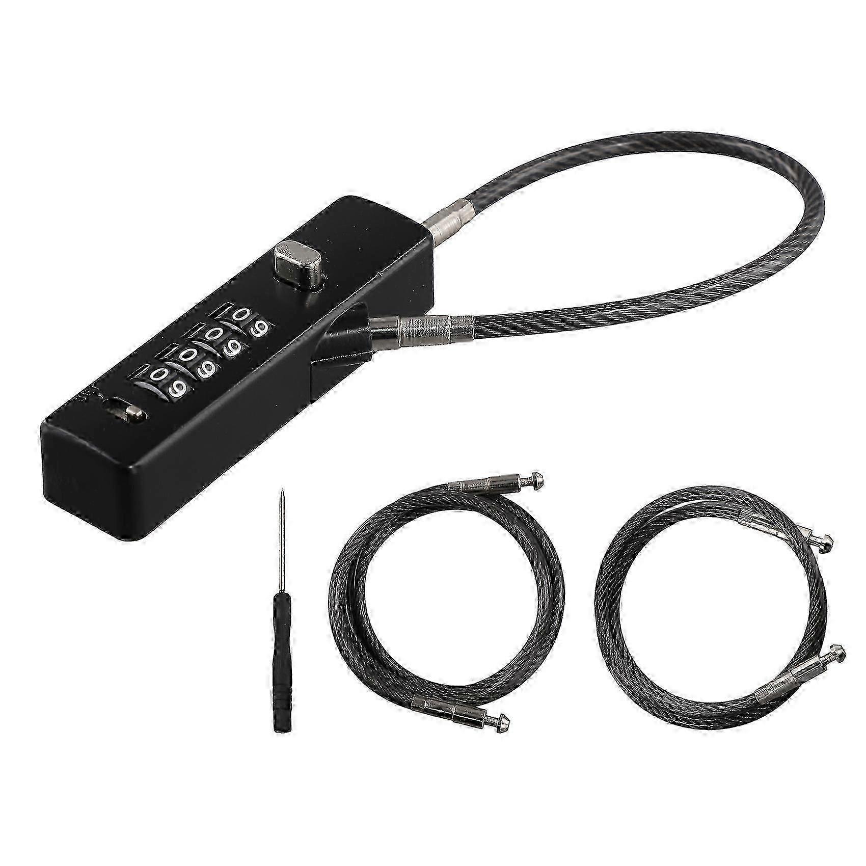 Cable Locks with Combination, 4-Digit Combination Lock with 3 Replaceable Different Lengths Steel R