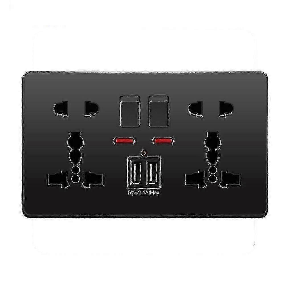 Prise murale multifonctionnelle 13a avec bouton-poussoir et double port de charge USB pour un usage domestique