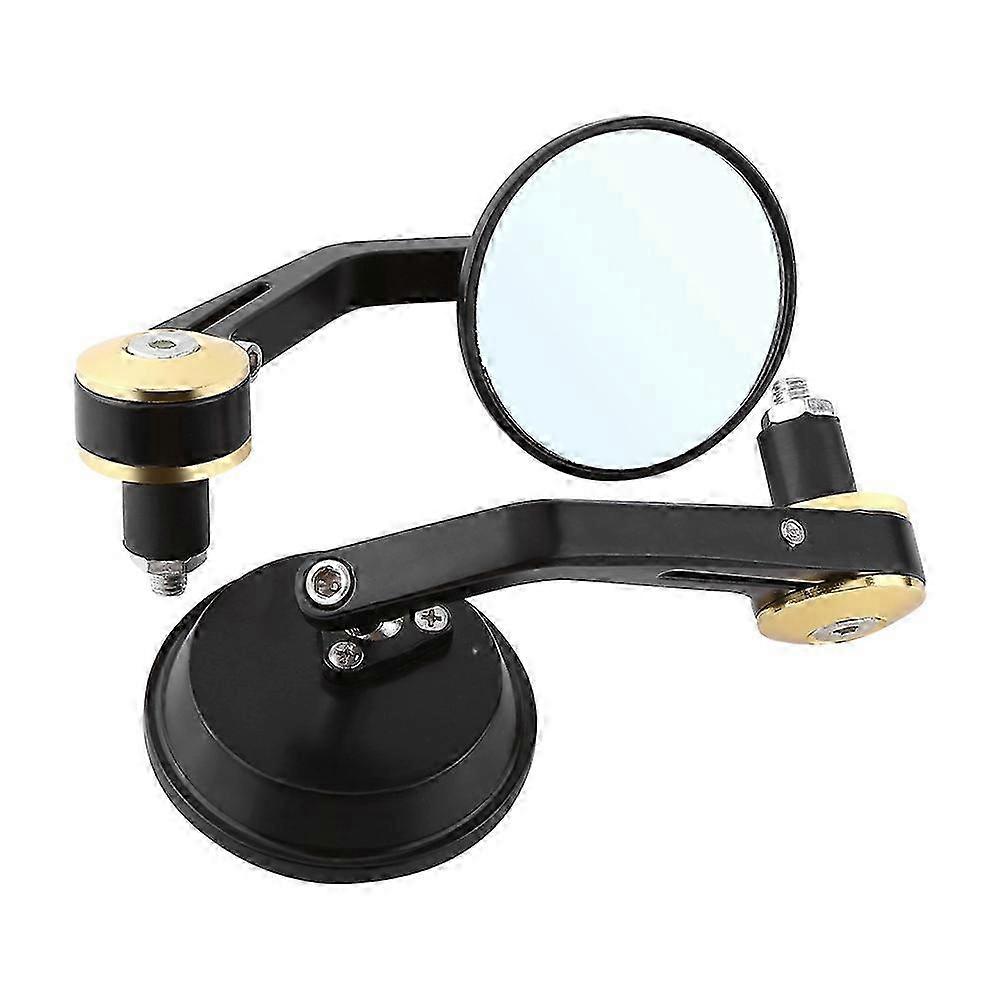 1 Pair Universal 7/8 Round Handlebar Bar End Rear View Mirrors for Motorcycles Gold
