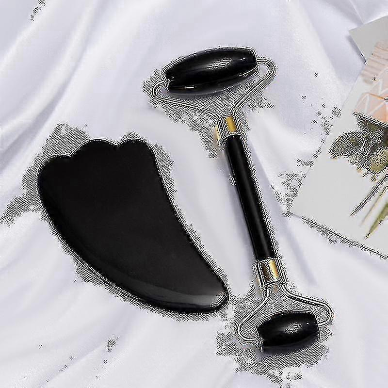 2 In 1フェイシャルマッサージローラーグアシャボードキットダブルヘッドジェイドストーンフェイスリフトスキンリラクゼーション