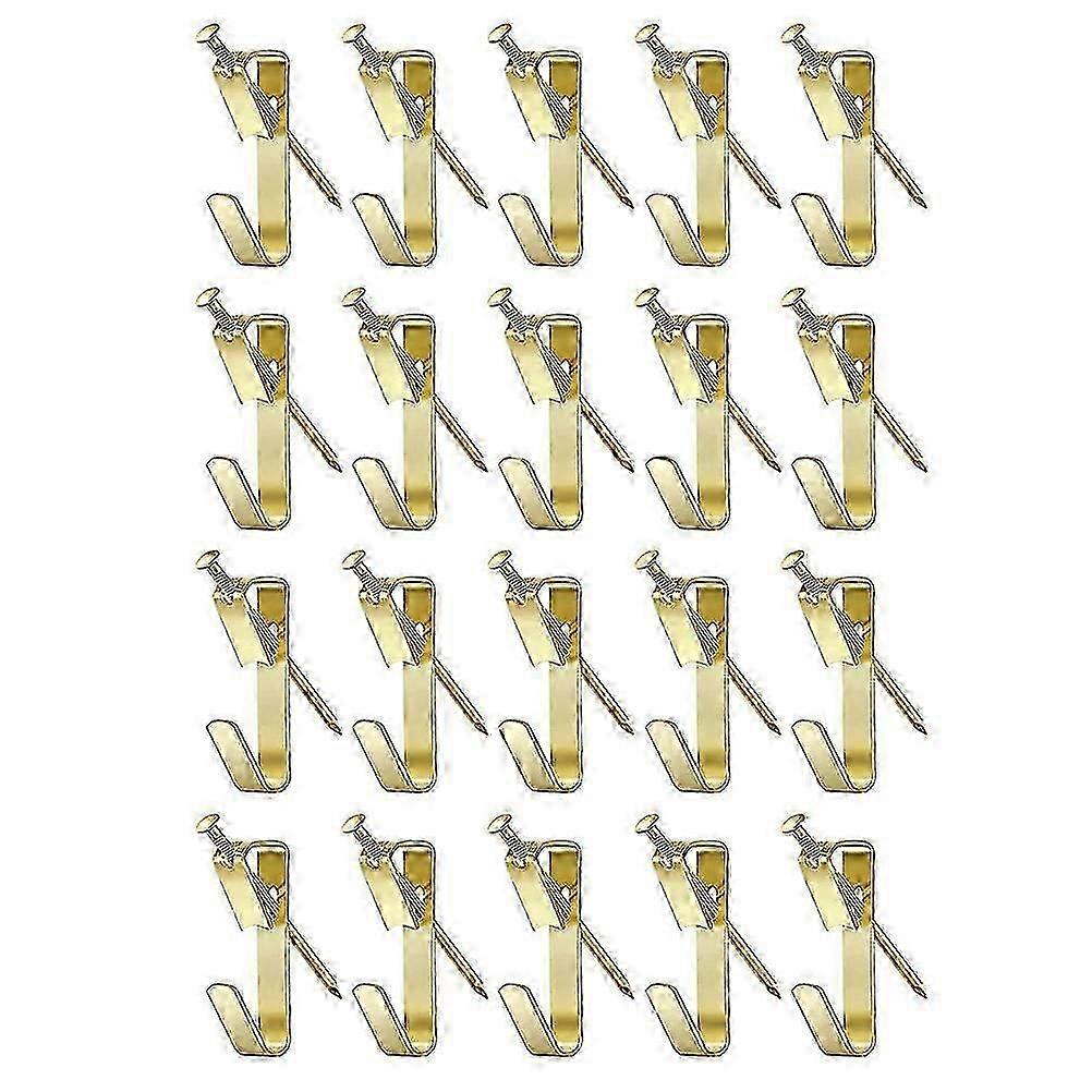 20個のキャンバスフック、ピクチャーハンガー、ウォールフック、アートハンガー、フォトブラケット、吊り下げ用ネイル