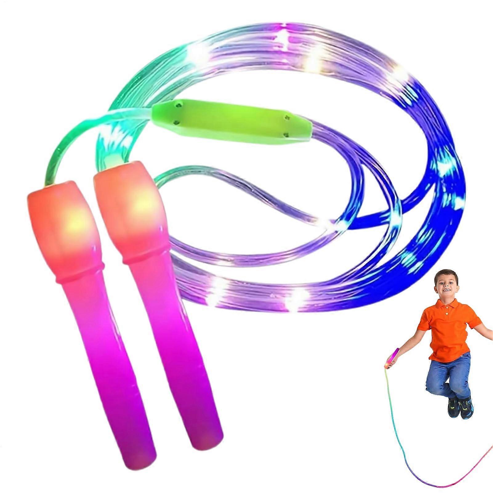 LED Light Up Jump Rope, 99 Inches, Rechargeable, Adjustable, NonSlip for All