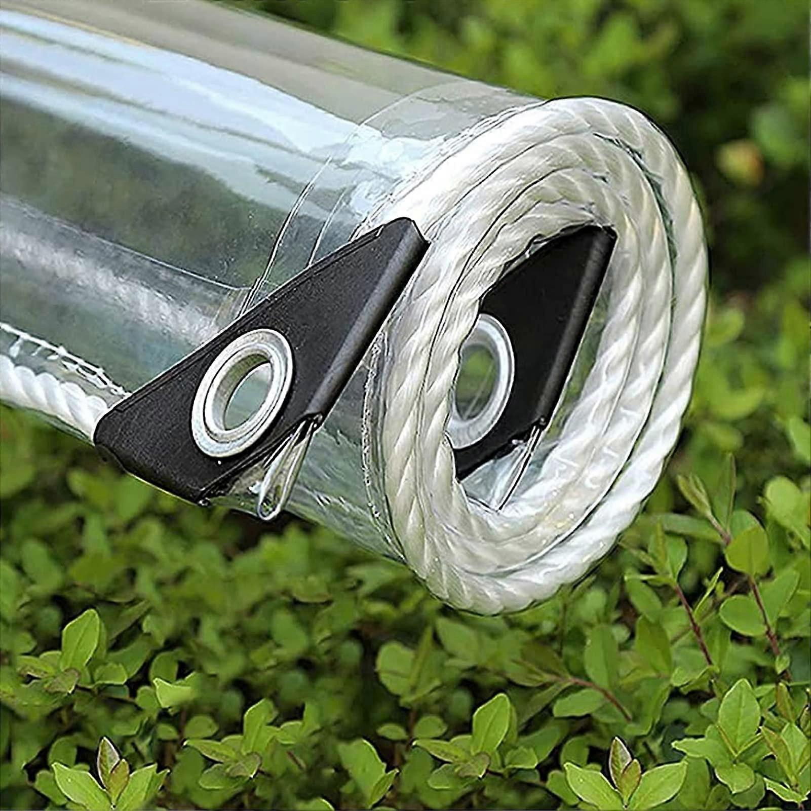 Waterproof transparent tarp with grommets, clear groundsheet for camping, 1.4x1.8m