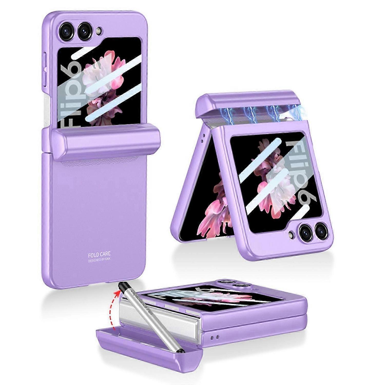 for Samsung Galaxy Z Flip 6 Case, with S pen, Hinge Protection, Built-in Screen Protector, Shockproo