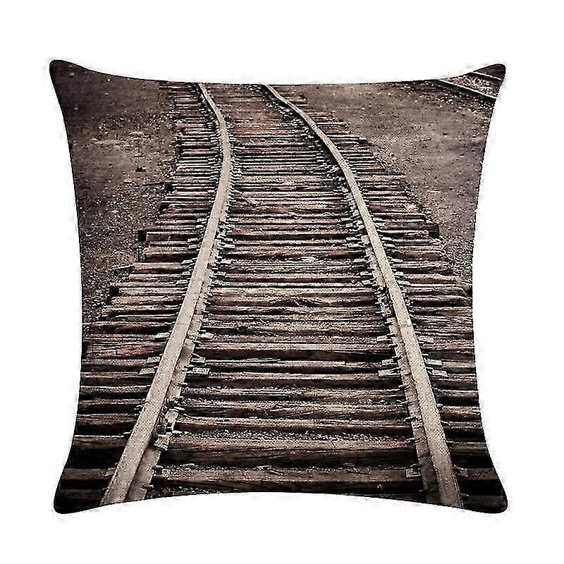 ヴィンテージ風の列車のコラージュクッションカバーは、グレートノーザンデザイン1938に最適です