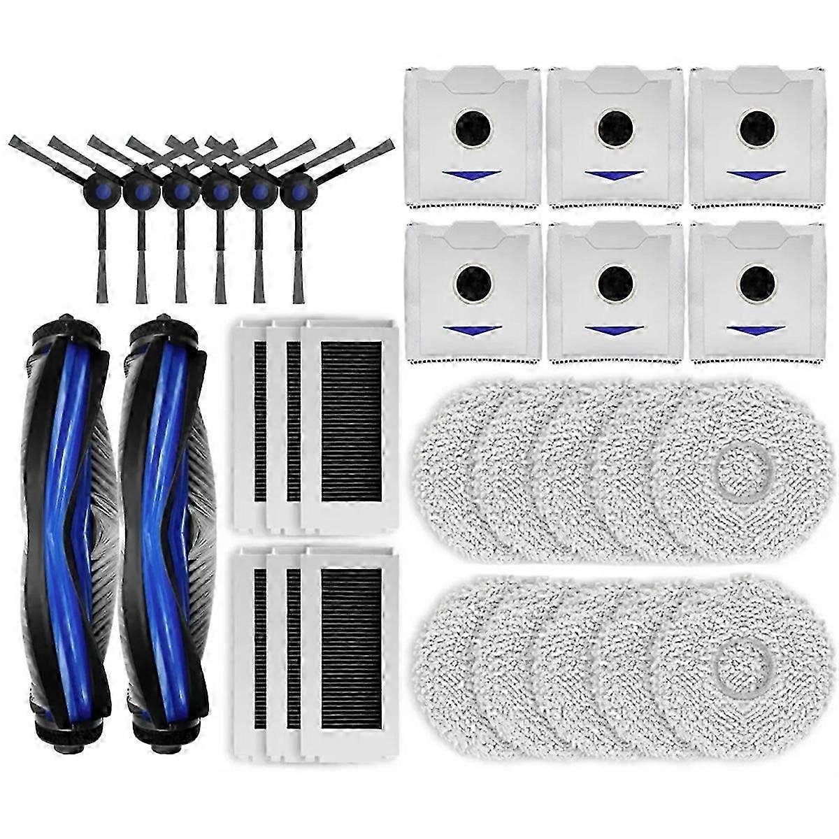 compatible with Ecovacs Deebot N30 Omni / N30 Pro Omni Robot Vacuum Accessories Main Side Brush Hepa Filter Rag