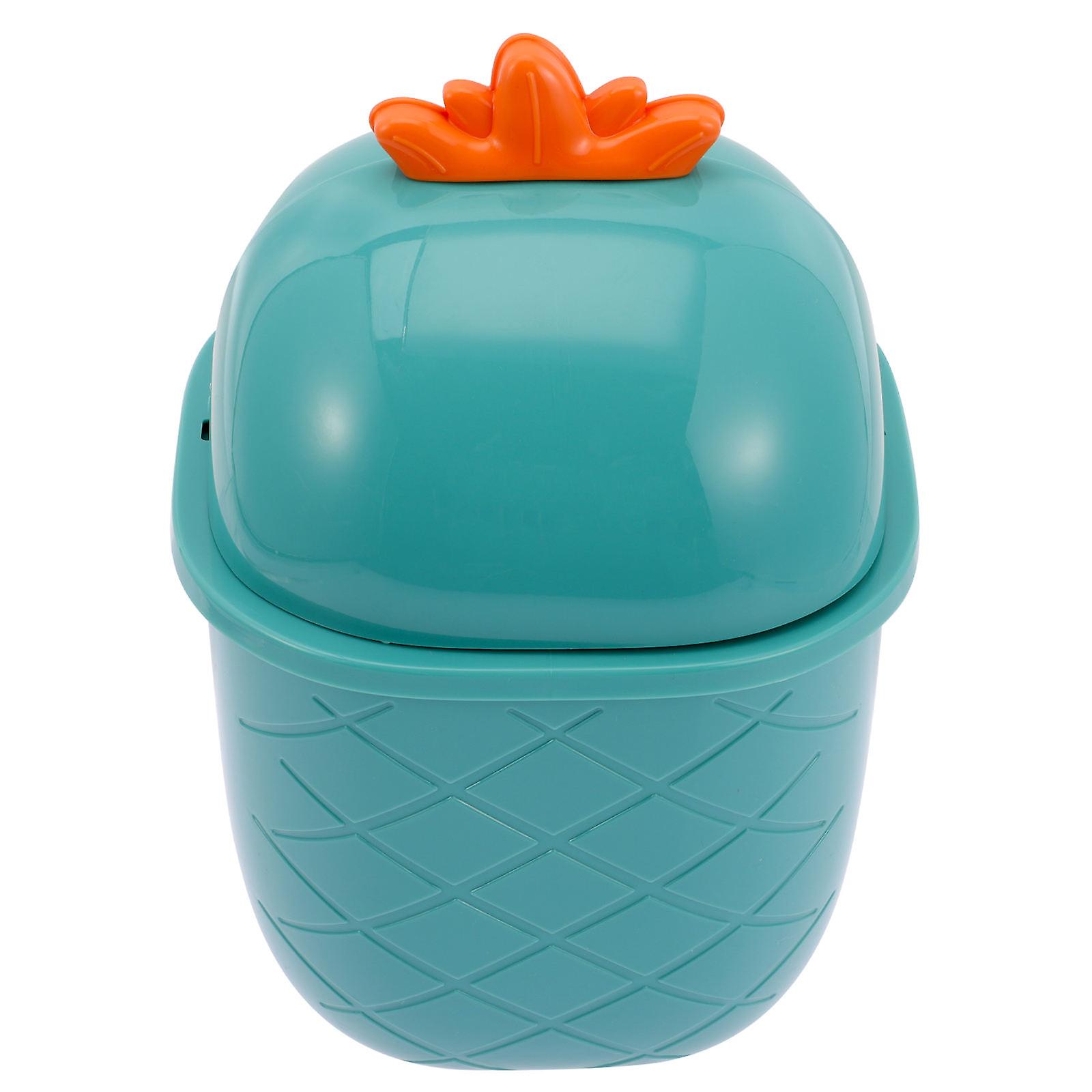 Countertop Waste Bin Rectangular Plastic Garbage Container Kitchen Use Sky Blue Color Trash Containment 1Set