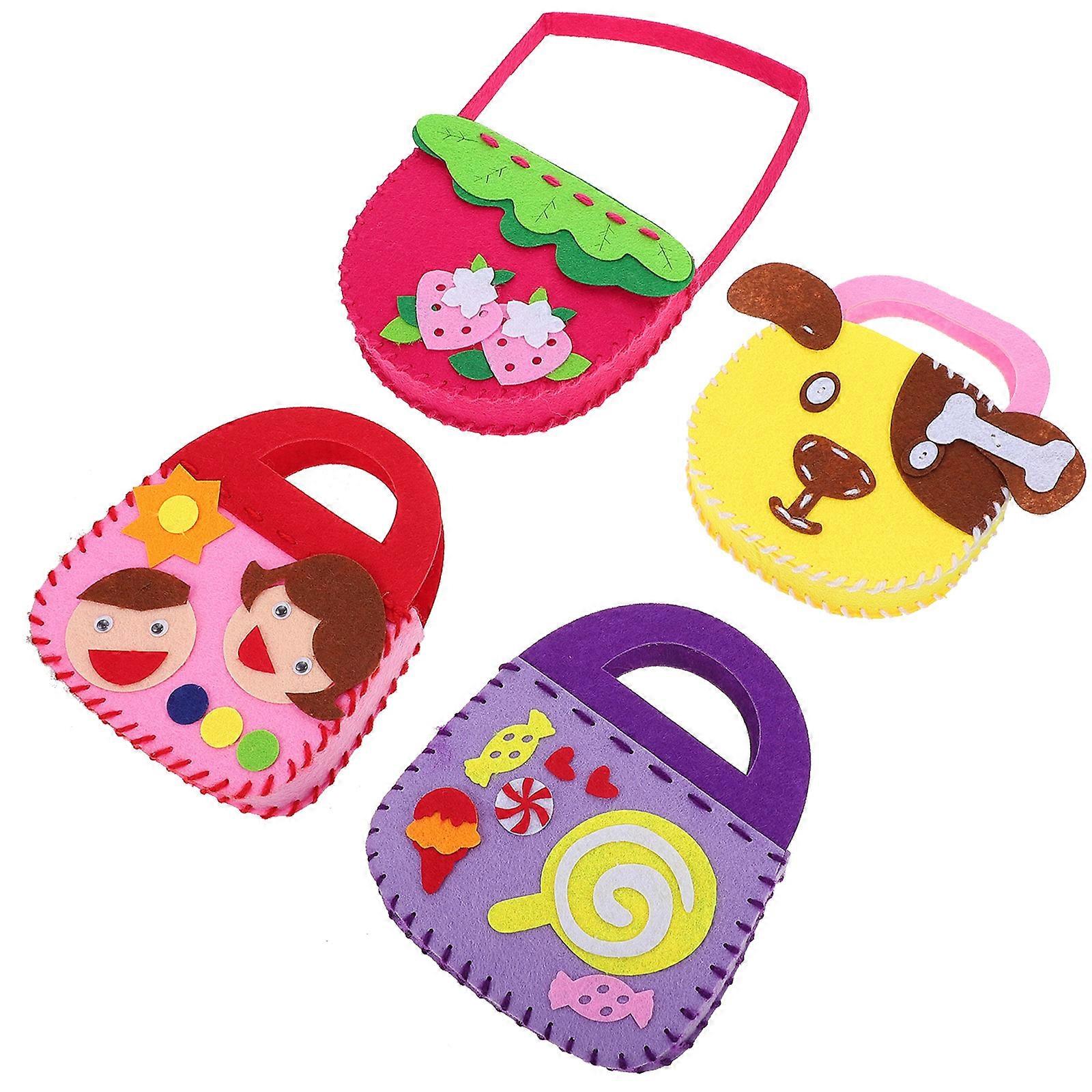 4 Sets DIY Handbag Craft Kit for Boys – Creative Storage Bags for Decorative Use to Boost Creativity and Manual Skills