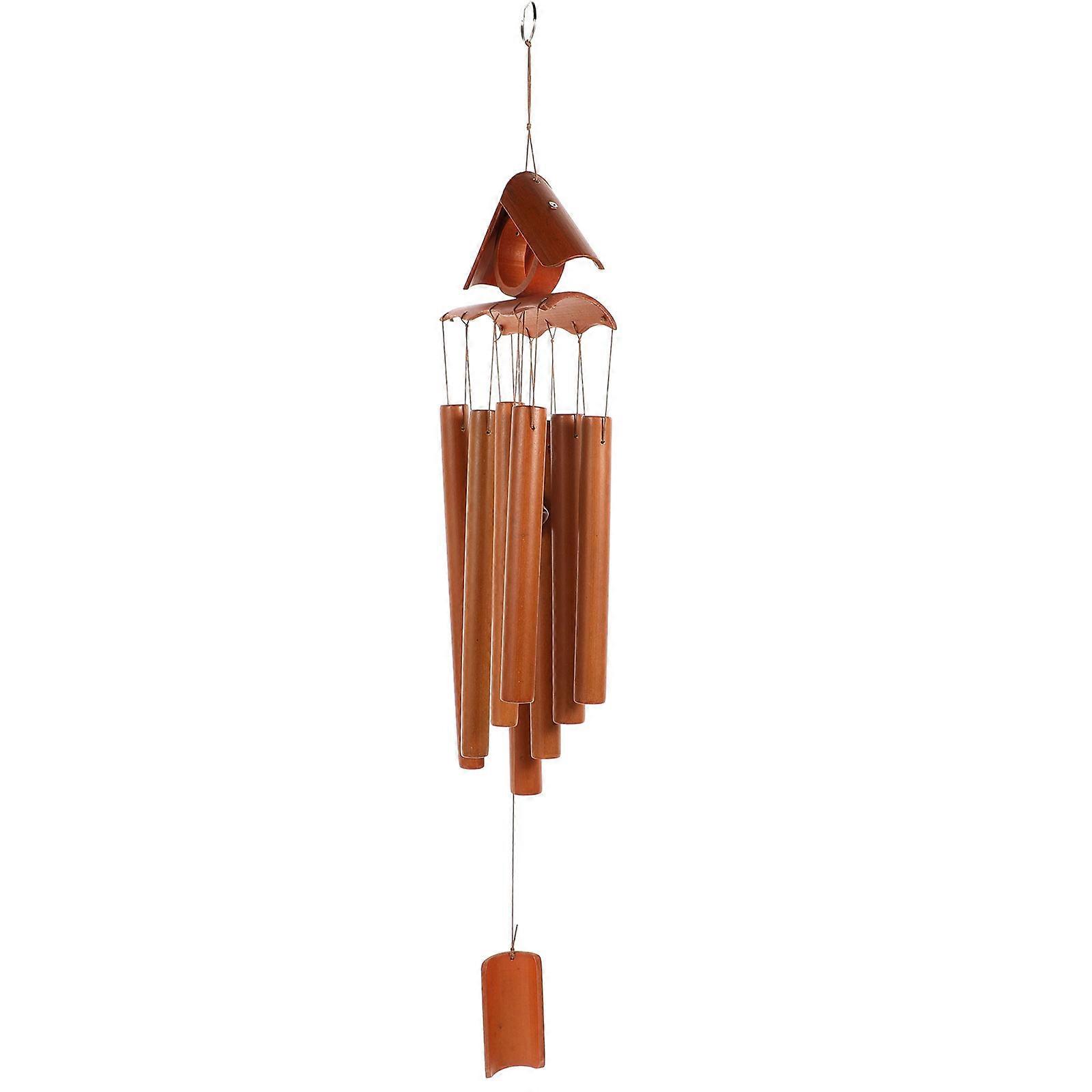 Wind Chime Pendant Office Decoration 27.2×5.5×1.8in Coffee Color 1Pack