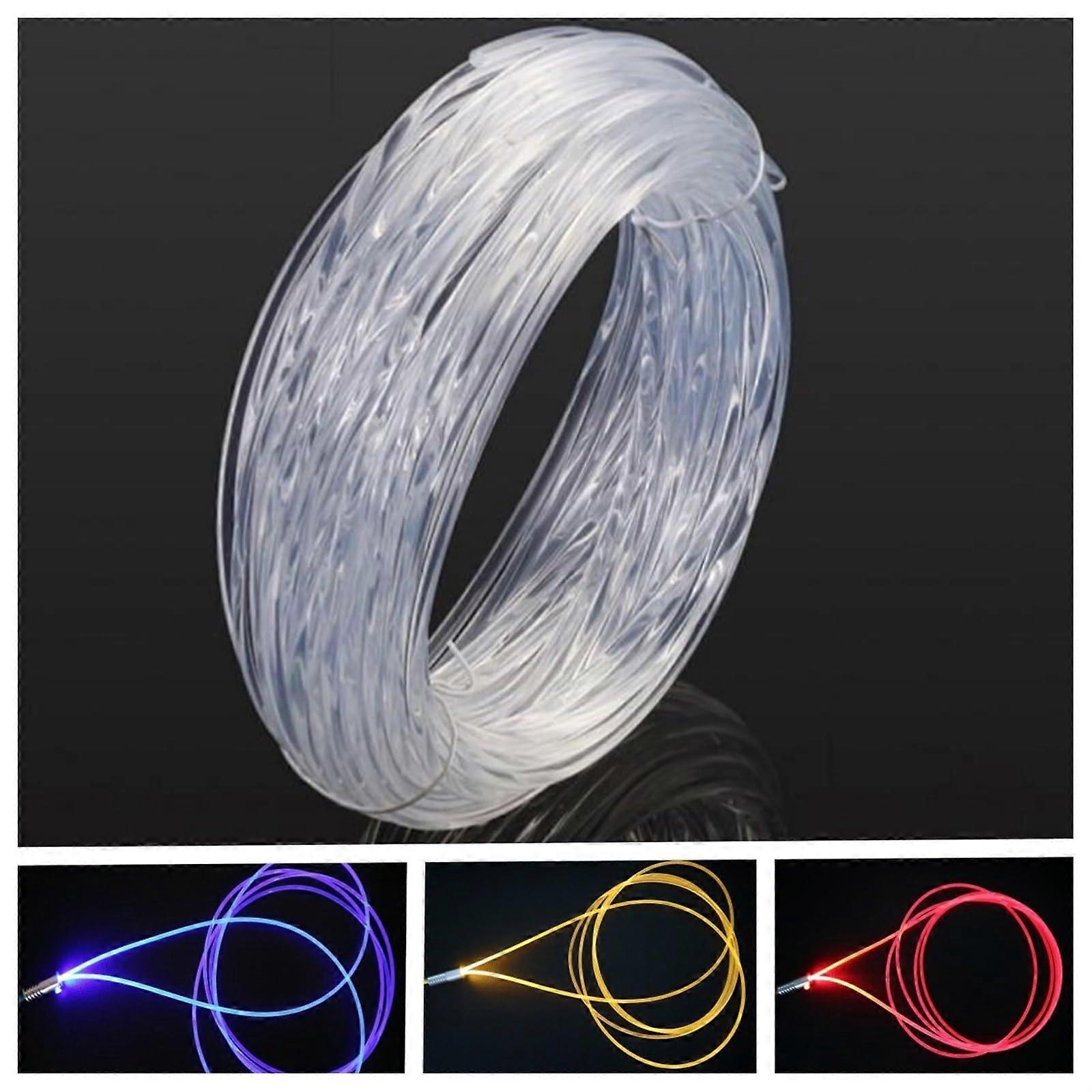 1m Side-Lit PMMA Fiber Optic String, 6.0mm Illuminated Glass Fiber Roll for Auto, Gaming, Computer, Pool, Outdoor Decoration