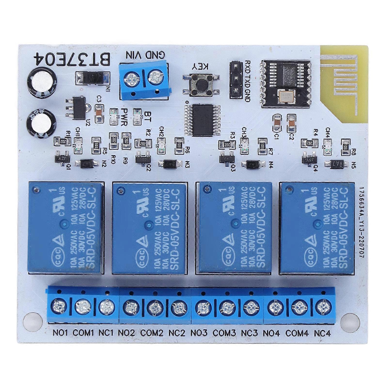 4 Channel Bluetooth Relay Control Module Anti Interference 2.4G RF Remote Control Relay Panel DC5V 