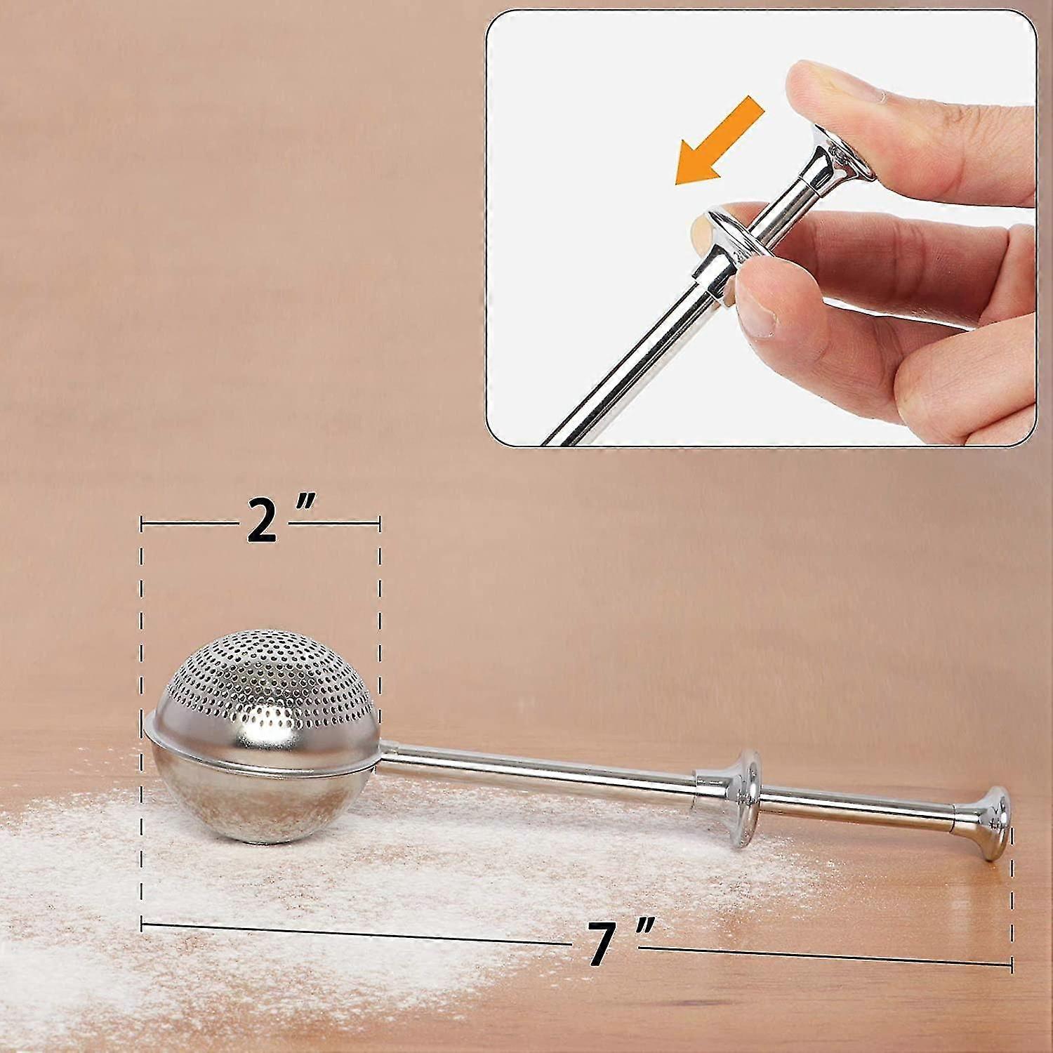 Flour Duster For Baking, Stainless Steel Powdered Sugar Duster