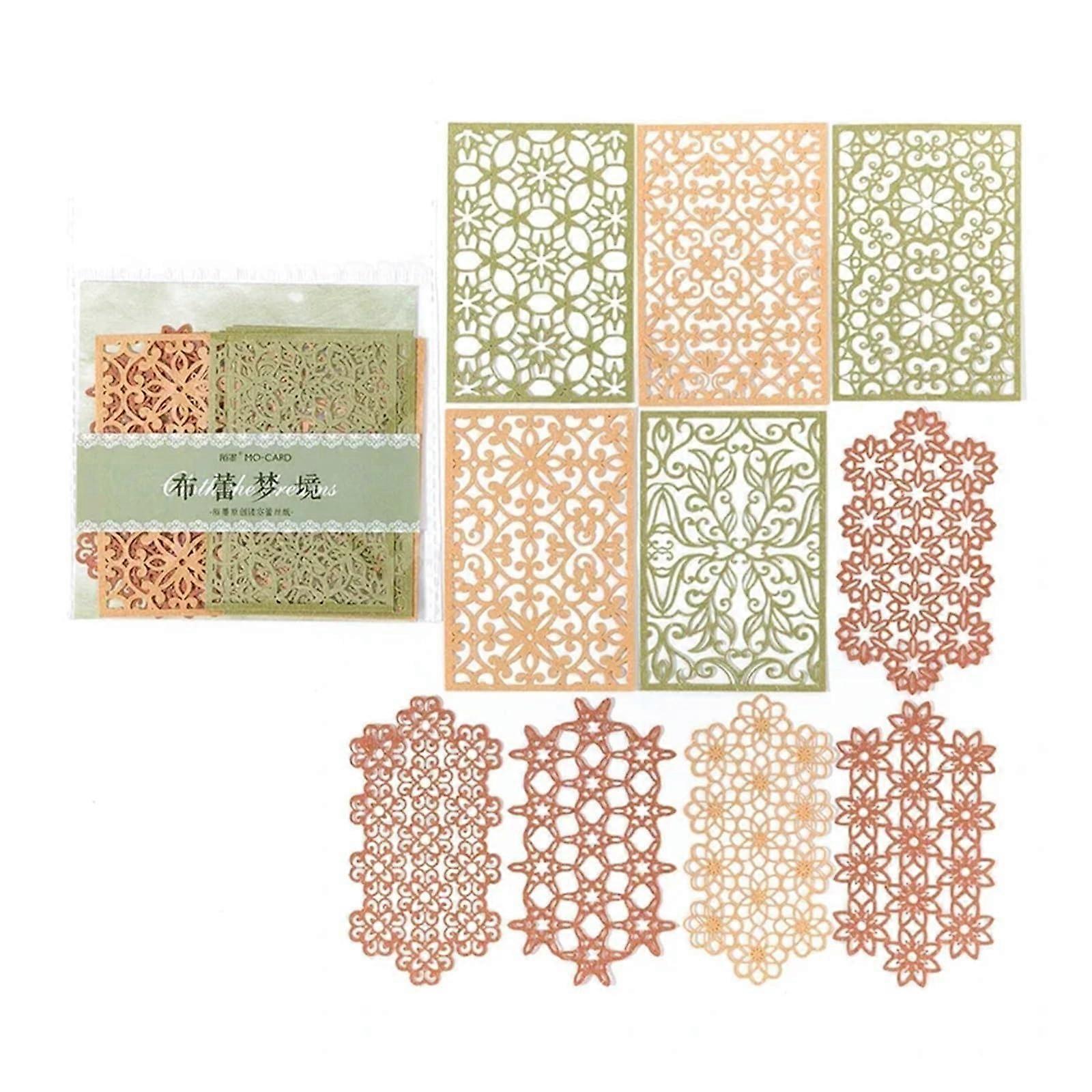 Decorative Scrapbook Paper Pack Vintage Floral Window Lace Design 10 Sheets for Junk Journal Planner DIY Crafting