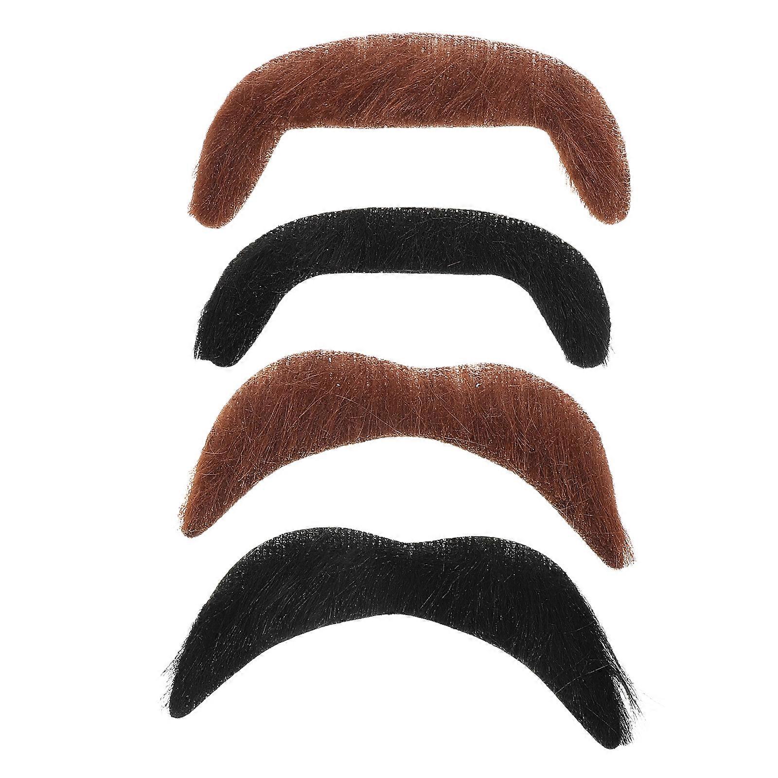 4pcs Realistic Fake Beard Set for Halloween Cosplay Costumes – Lifelike, Durable, Easy to Wear for Costume Parties and Dress Up Events