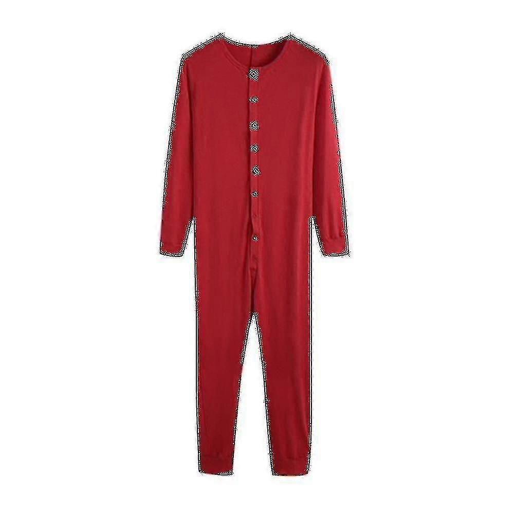 Herr Långärmad Heltäckande Jumpsuit Pyjamas Nattkläder Playsuit Nattkläder