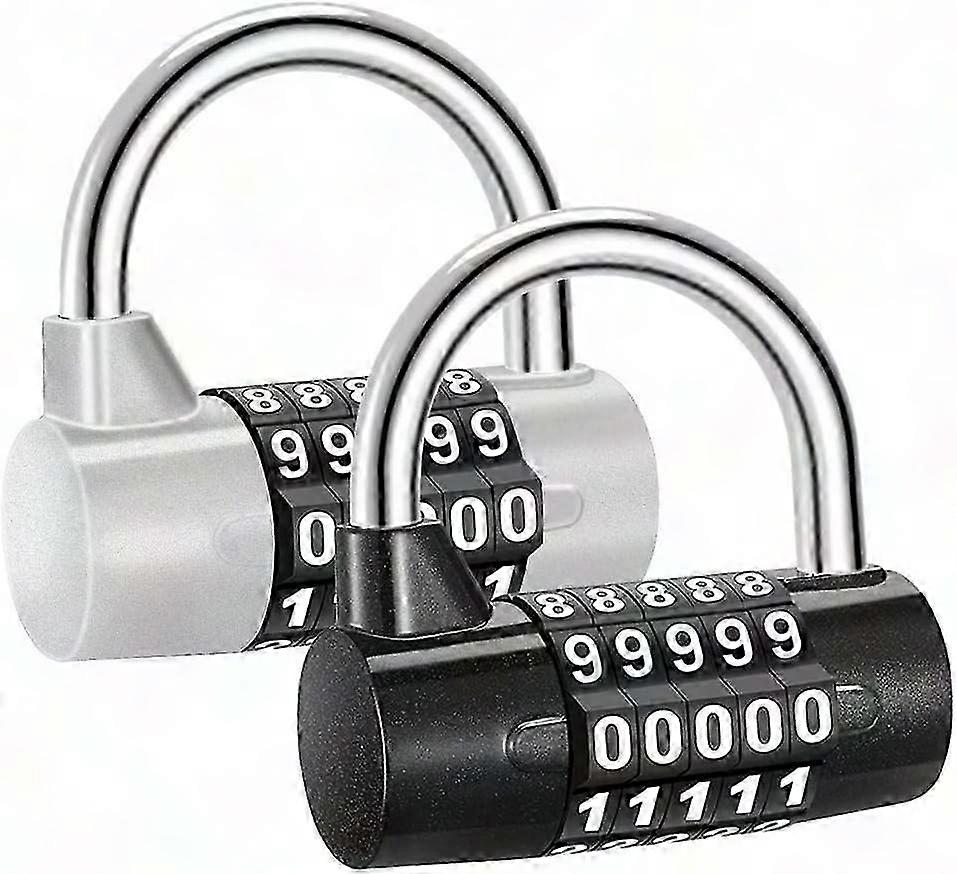 2-Pack Code Lock with 5-Digit Combination, Travel and Luggage Security Padlock