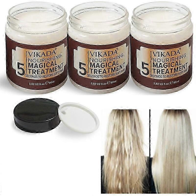 3 قطع علاج سحري مغذي من Vikada - 5 ثوان لاستعادة قناع الشعر الناعم