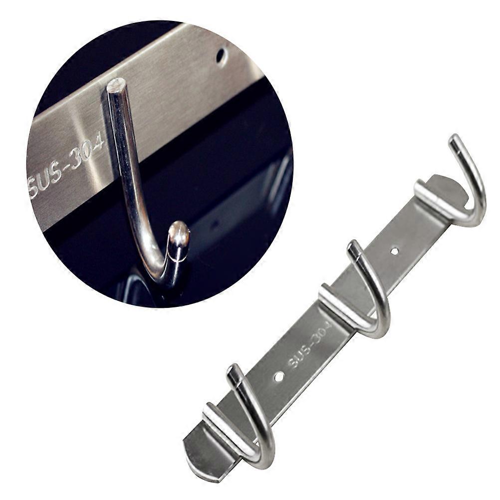 Stainless Steel Row Hooks Clothes Hat Hooks Punch Hangers Wall Hooks for Home Hotel Bathroom Accessories(Silver)