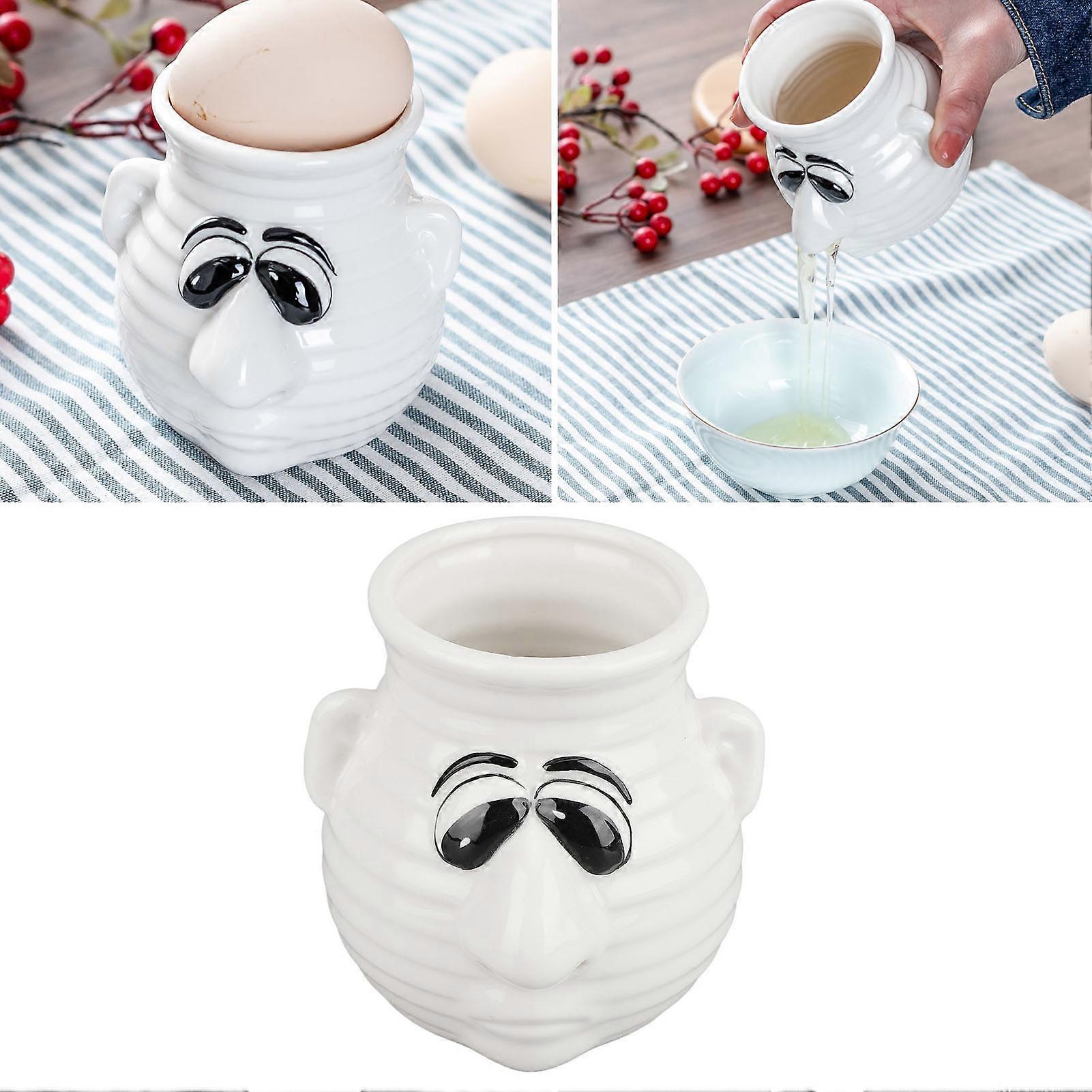 Egg Separator Funny Snot Nose Easy Operation Durable Ceramic Time Saving Egg White Separator for Egg Kitchen 