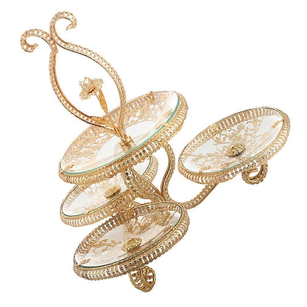 Snack Tray Decorative Tray Elegant Style Fruit Tray Home Use Dessert Serving 17.3×12.8×12.8in 1Set