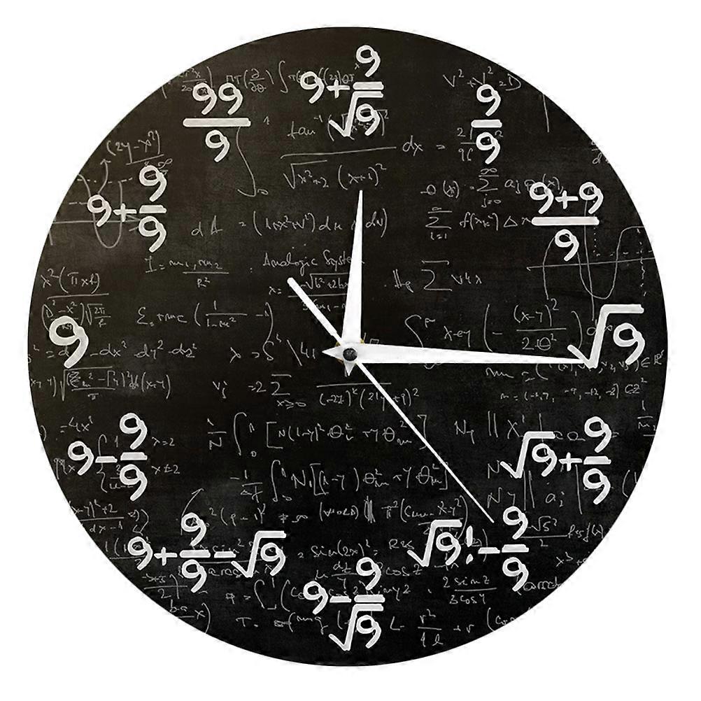 Hemoton Acrylic Wall Clock with Numerical Equation Style 1 Set Wall Hanging Clock