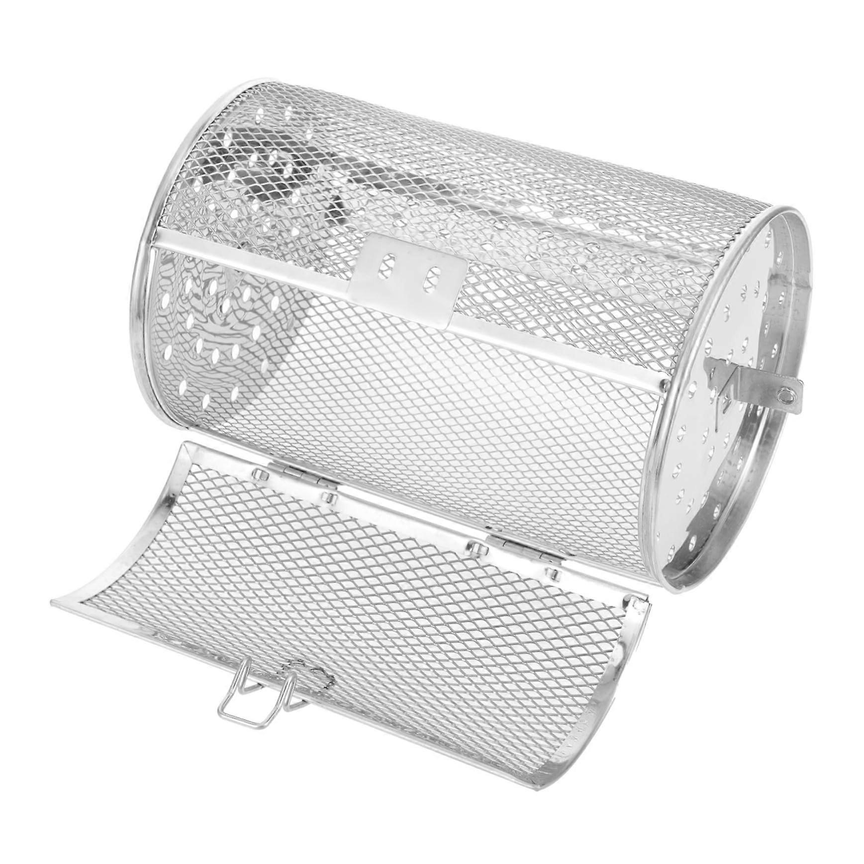 Rotating Grill Basket Versatile Rotisserie Basket for Vegetables and Meat HeatResistant for Ovens and Air Fryers Rotating Mechanism Durable