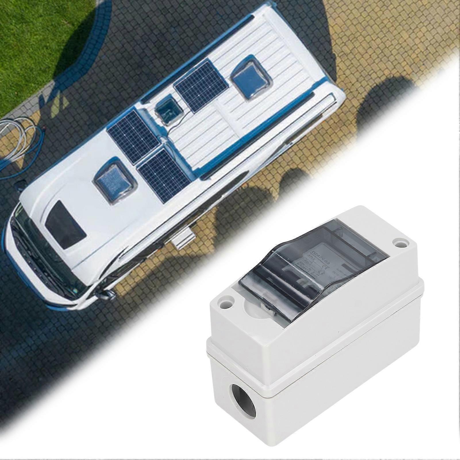 PV Solar Disconnect Switch 2P 40A IP65 Waterproof PA66 Shell Miniature Circuit Breaker DC 12‑400V AC 90‑400V 