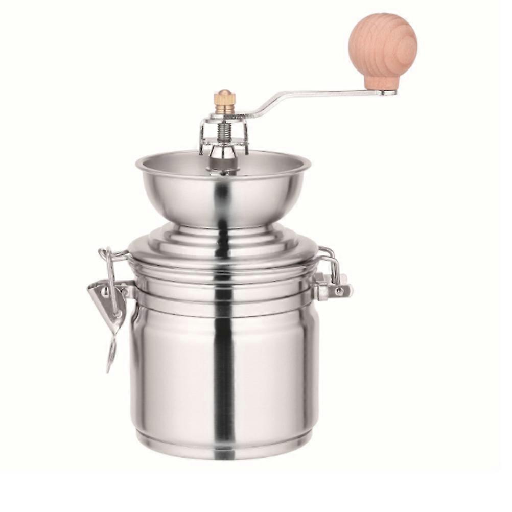 Manual Coffee Bean Grinder Stainless Steel Container for Kitchen Use Silver