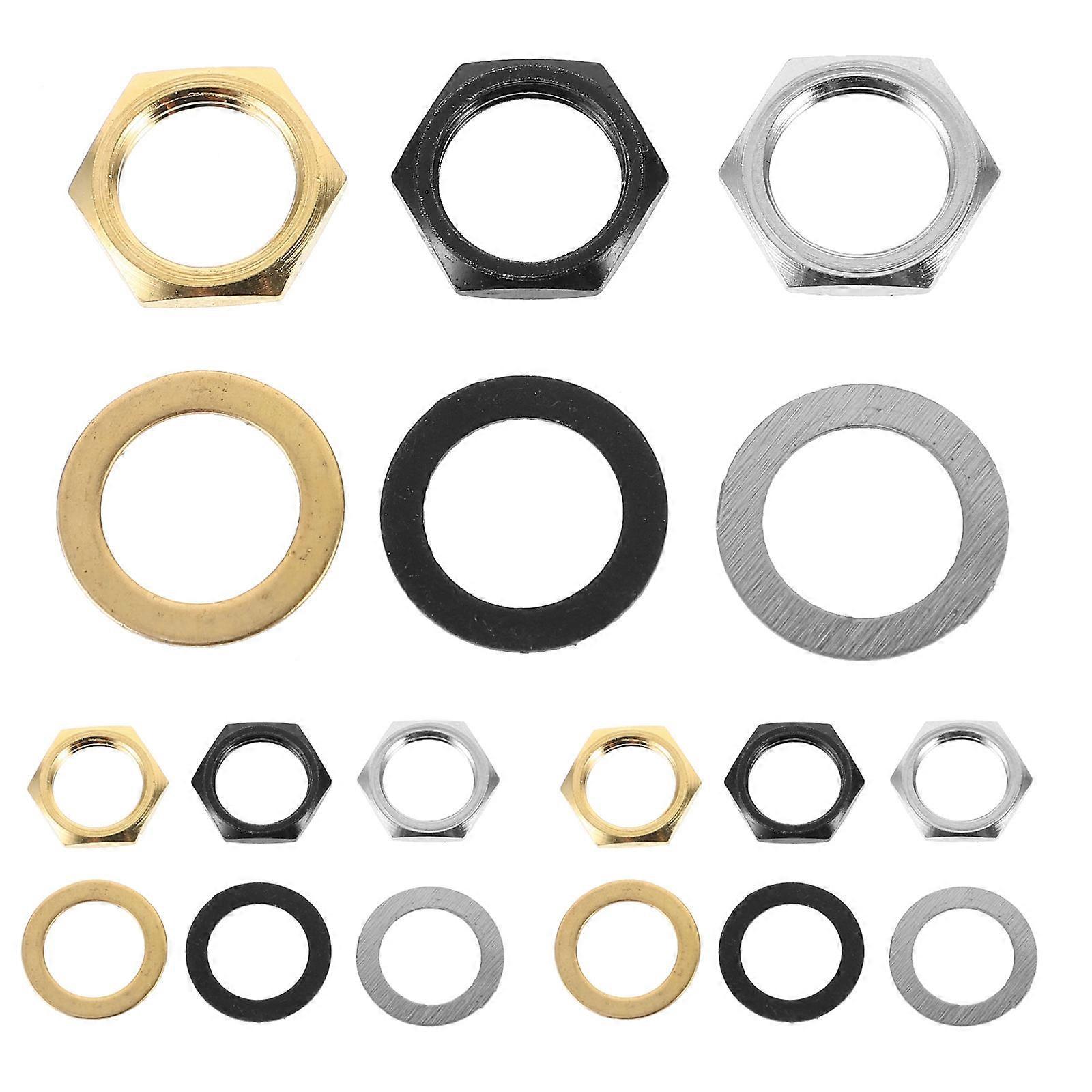 Gitarr Tillbehör Kit Nut För Gitarr Bas Instrument Underhåll Guld Metall Gitarr Nut Och Brickor 12 Uppsättningar