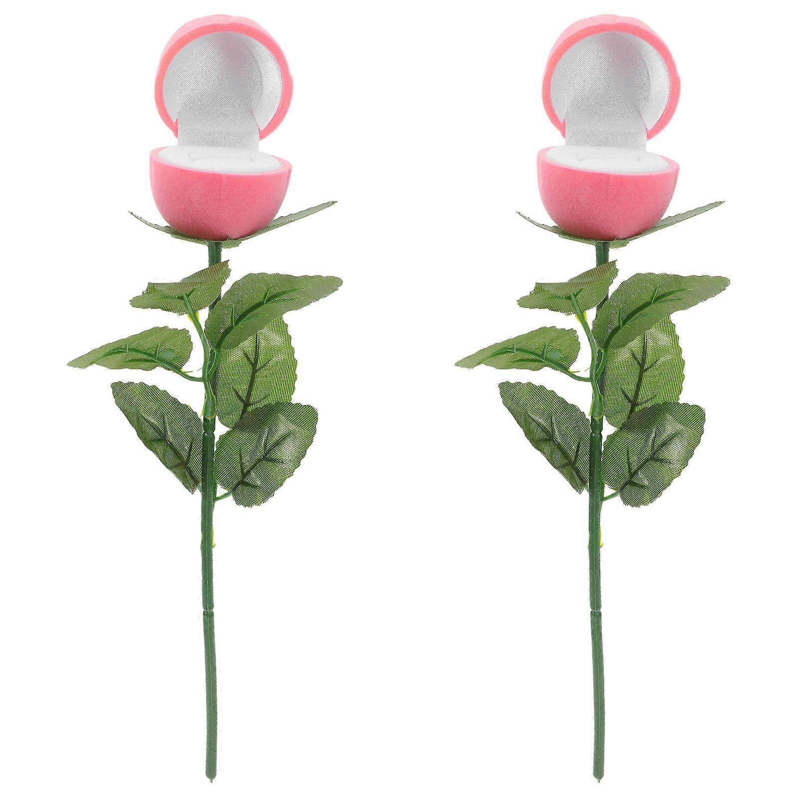 Elegant Rose Ring Box Romantic Jewelry Holder for Engagement, Proposal & Valentine's Day Soft Lined Flower Display Case for Special Occasions