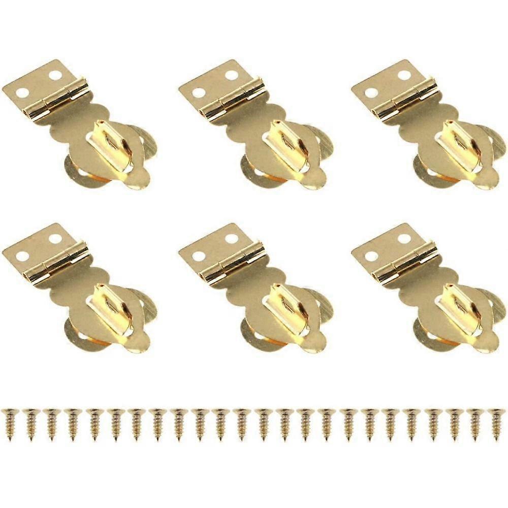 6pcs with Screws Brass Padlock Hasp Catch Clasp Durable Wooden Box